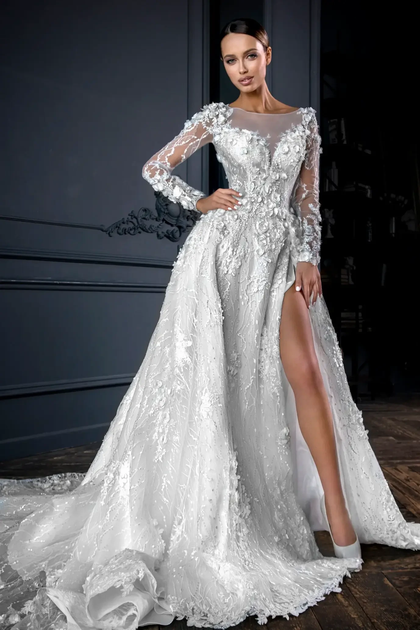 Model wearing a dress by Wona Concept