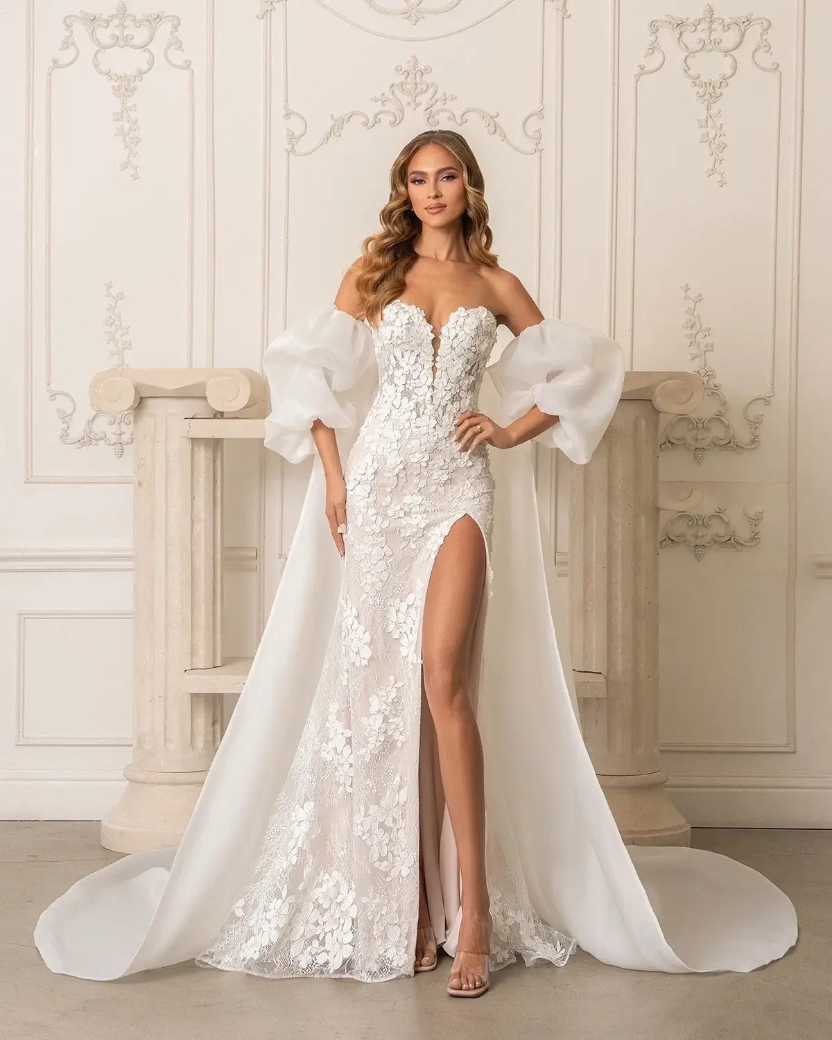 Model wearing a dress by Kitty Chen Ivoire