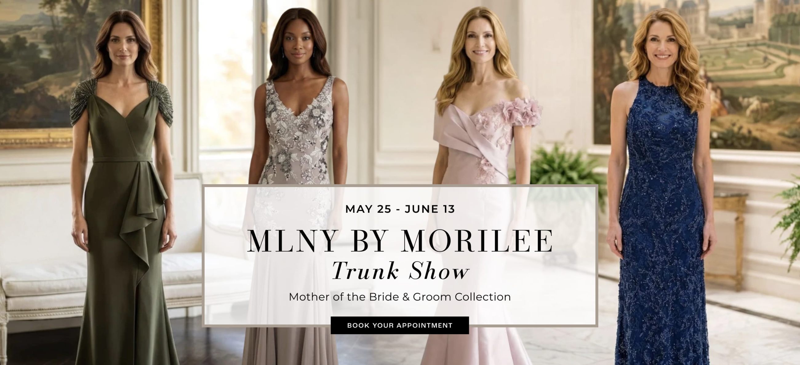 MLNY by morilee trunk show 2026 banner