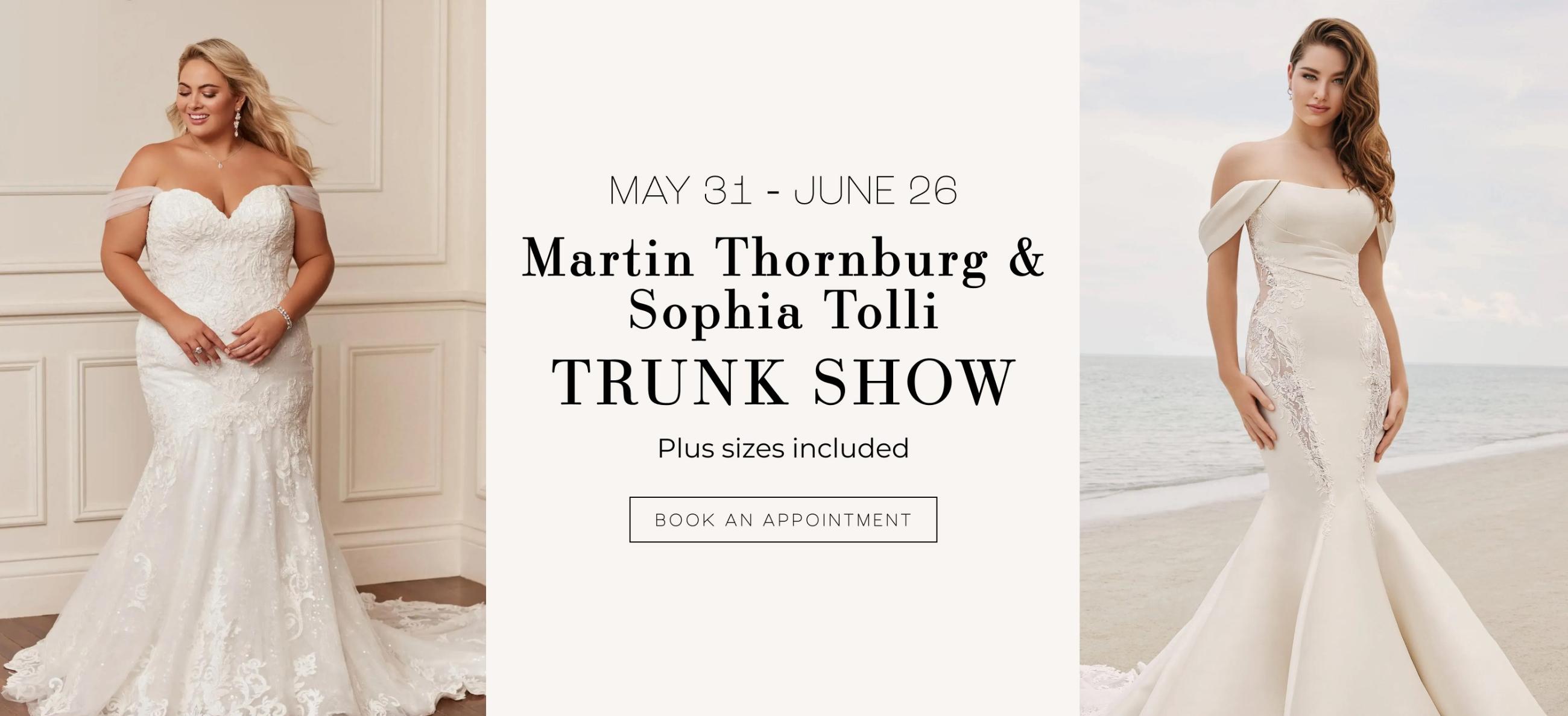 Martin Thornburg and Sophia Tolli Trunk Show June 2024 banner